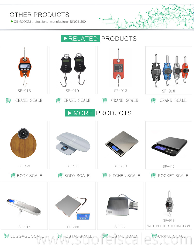 SF-916 digital mini portable crane scale 100kg 150kg 300kg electronic ocs industrial weighing scale